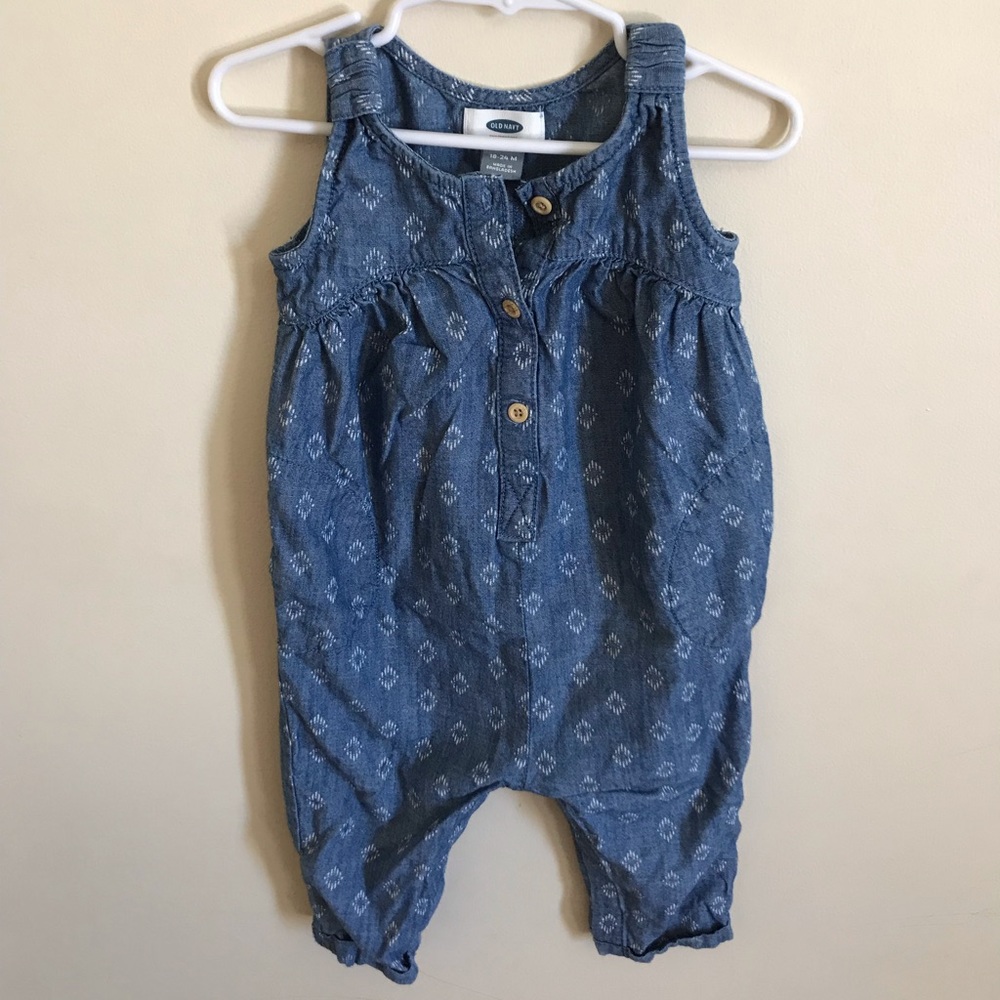 Toddler navy romper